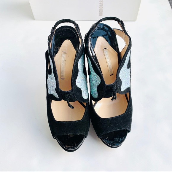 Nicholas Kirkwood Glitter Cutout Heels 37 - Picture 6 of 8